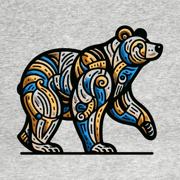 Bear illustration. Illustration of a bear in cubism style by gblackid